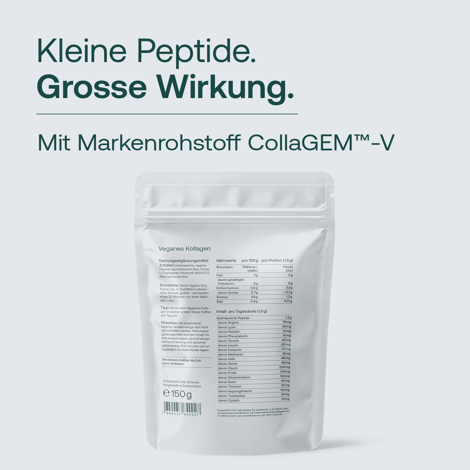 Rückseite Etikett Veganes Kollagen