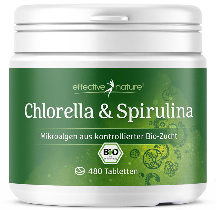 5128_Chlorella_Spirulina_Tabs_a68TJKFQZejVMI Dose mit 480 Tabletten Chlorella & Spirulina aus kontrollierter Bio-Zucht