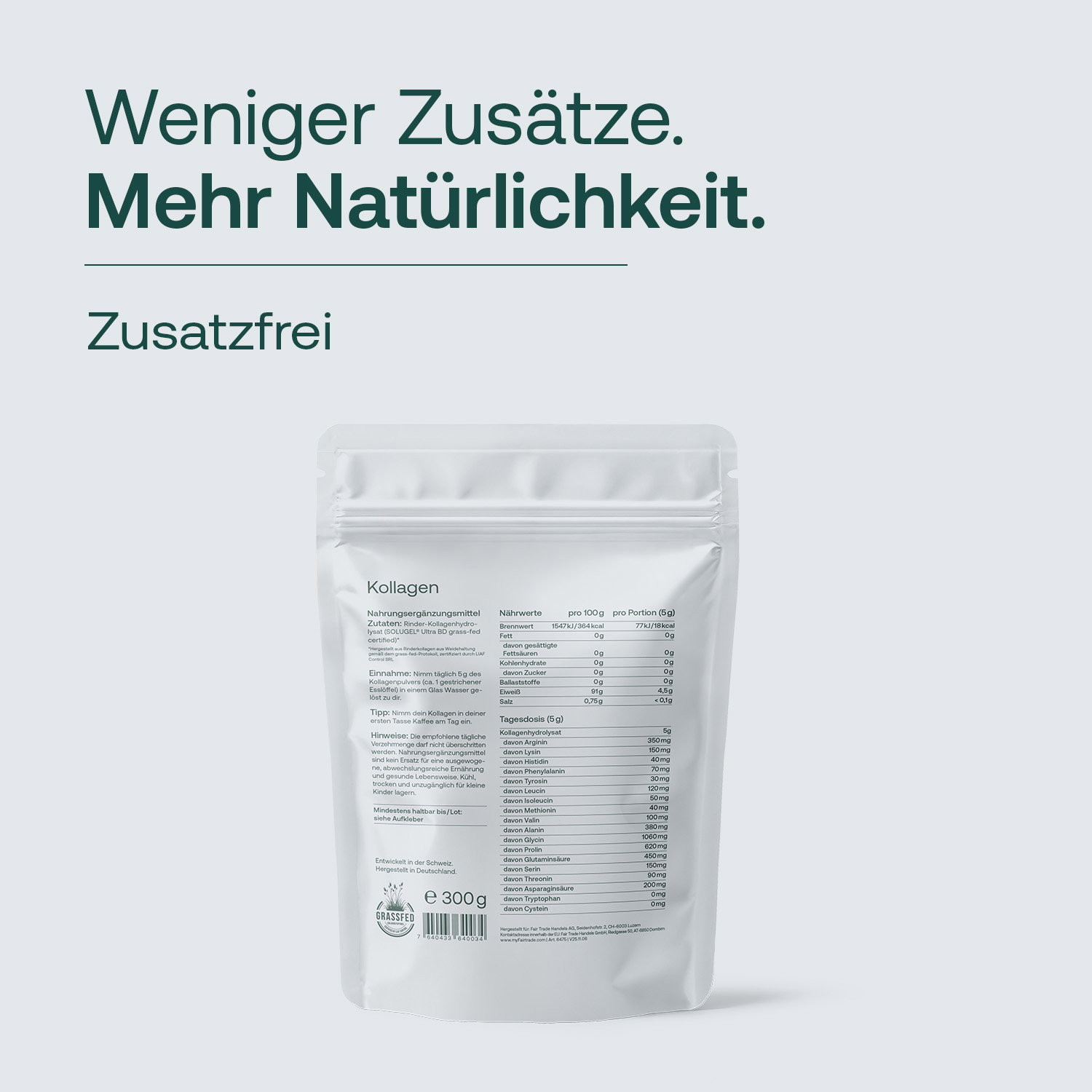 Unser Kollagen ist zusatzfrei
