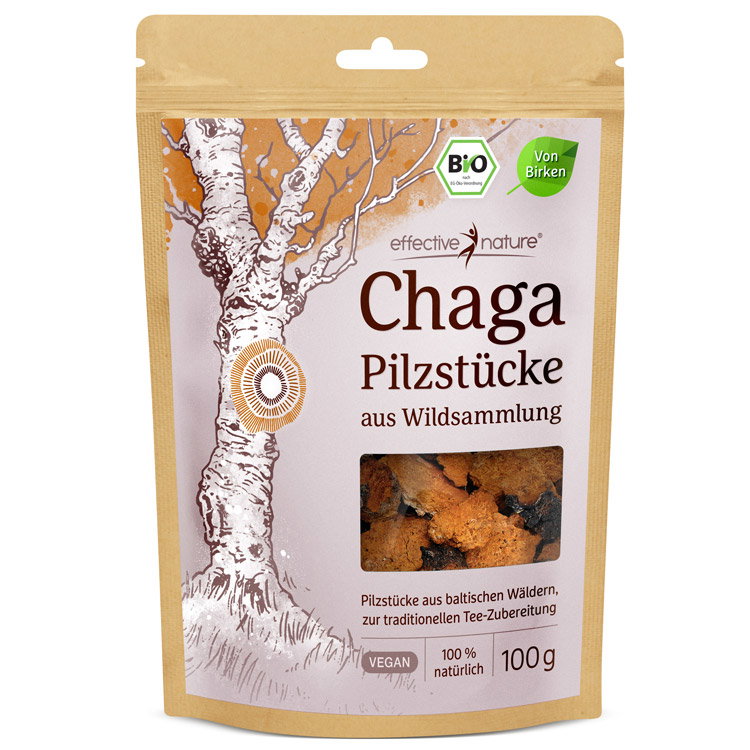 Chaga Pilzstücke - Bio - 100g