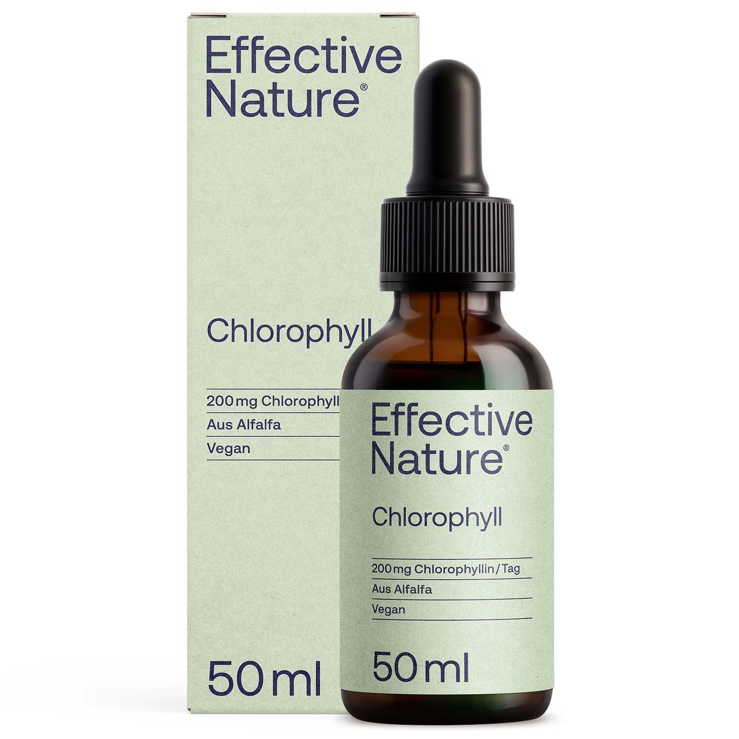 Chlorophyll-Tropfen - Glasflasche mit Pipette - 50ml
