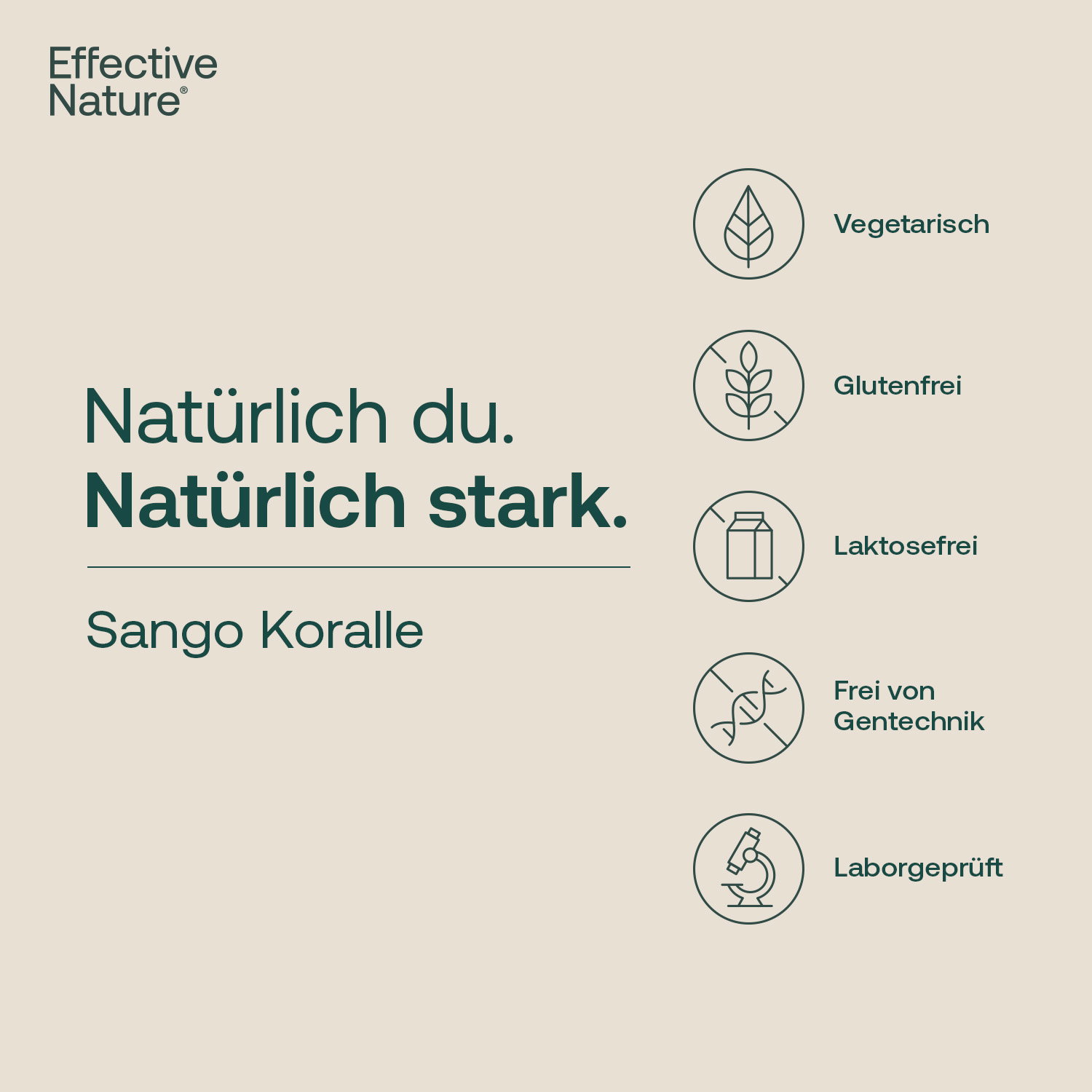 Unser Sango Koralle Pulver ist: vegatarisch, glutenfrei, laktosefrei, frei von Gentechnik, laborgeprüft