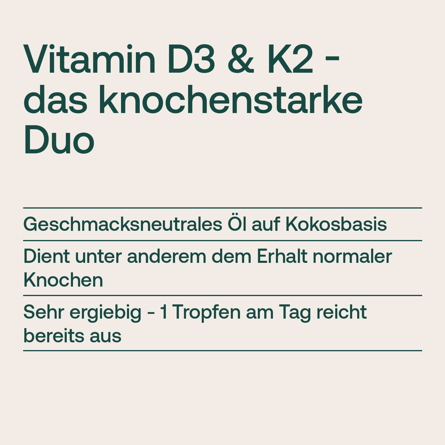 USPs der Vitamin D3 & K2 Tropfen von Effective Nature