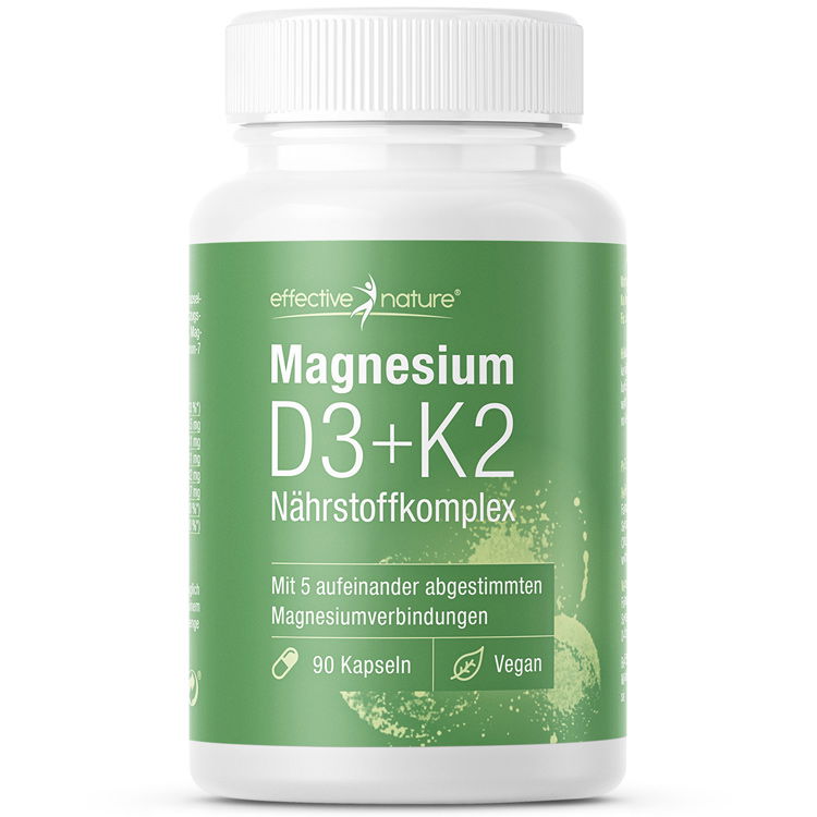 Magnesiumkomplex mit Vitamin D3 & K2 Kapseln - 90 Stk. - 52g