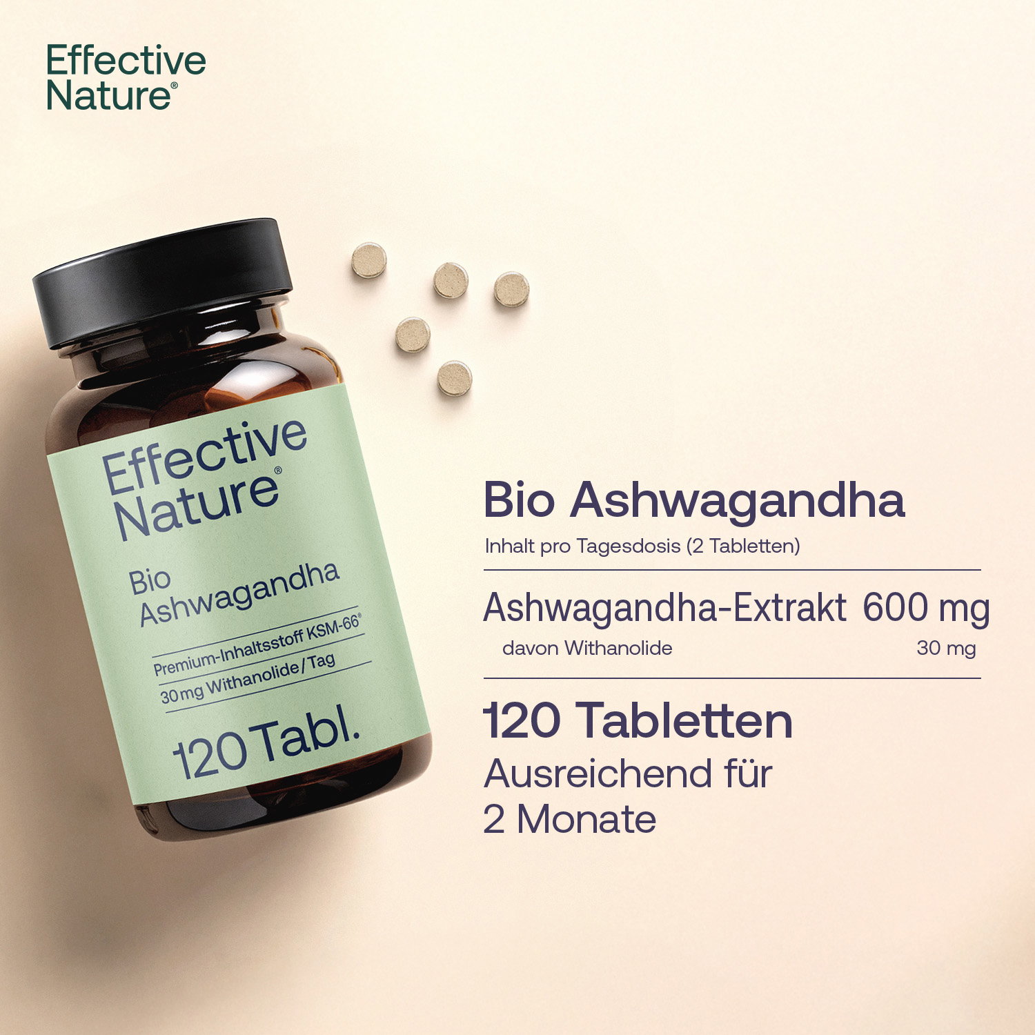 Ashwagandha-Extrakt Tabletten - Bio  - 120 Stk. - 36g