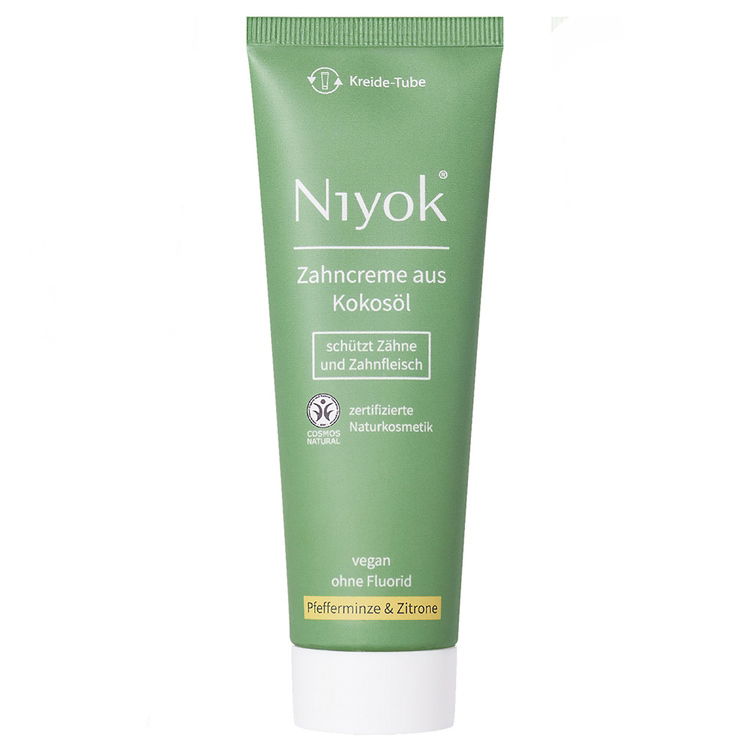 6286_ProduktbildZSo9D6Arsrgsj Zahncreme aus Bio-Kokosöl Pfefferminze & Zitrone ohne Fluorid - Niyok - 75ml