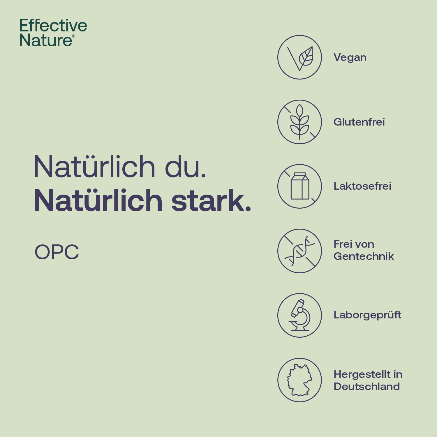 OPC Kapseln: vegan, glutenfrei, laktosefrei, frei von Gentechnik, laborgeprüft, hergestellt in Deutschland