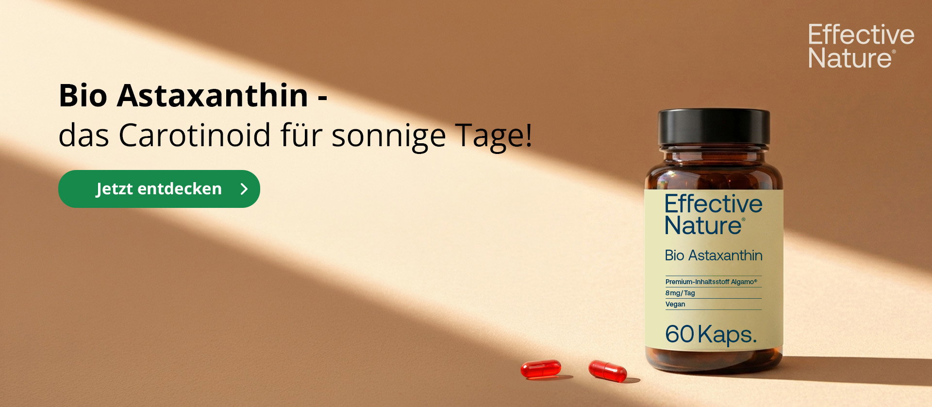 Astaxanthin von Effective Nature - das Carotinoid für sonnige Tage - jetzt entdecken