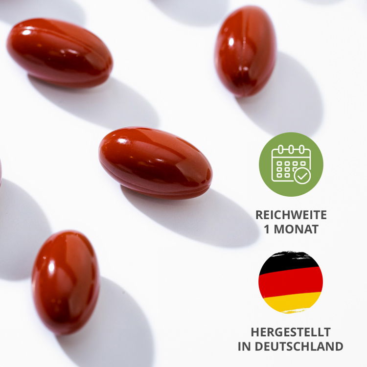 Reichweite 1 Monat, Hergestellt in Deutschland