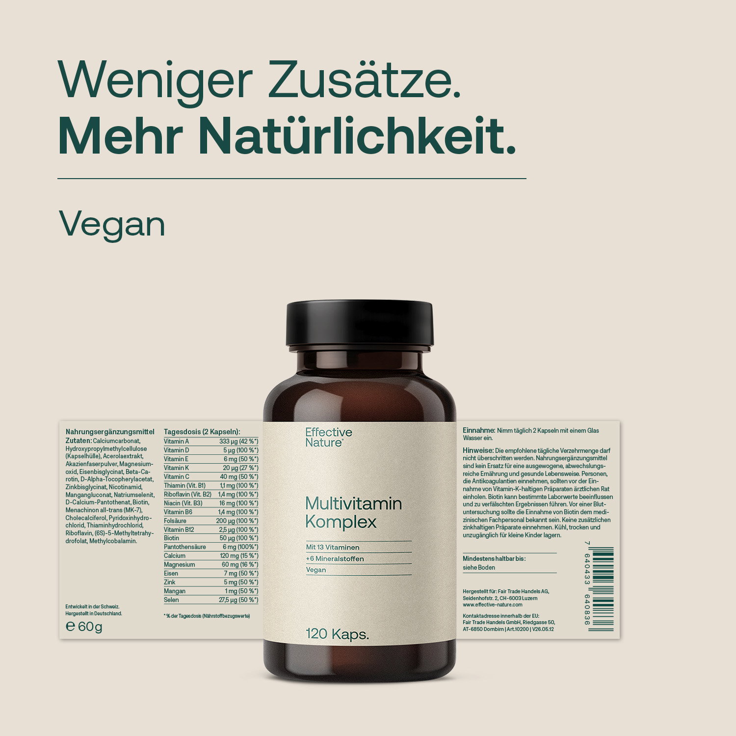 Multivitamin Komplex Kapseln - 120 Stk. - 60g