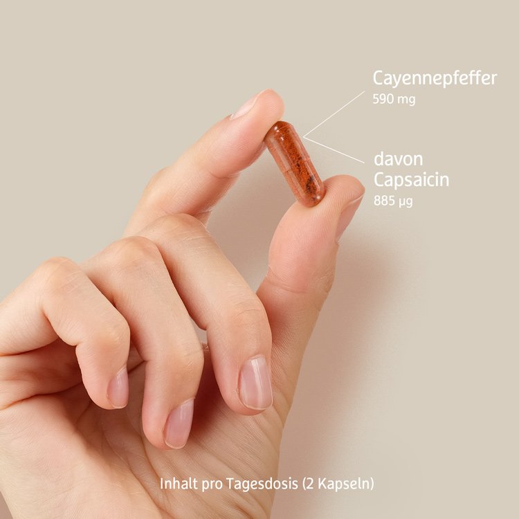 Capsaicin - Cayenne Pfeffer Kapseln - 60 Stk. - 36g