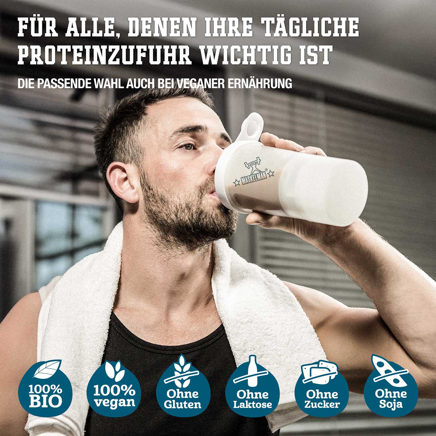 Produkteigenschaften Reisprotein von Maskelmän