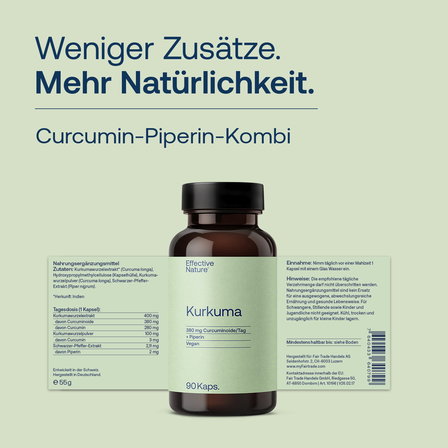 Kurkuma Kapseln mit Curcumin und Piperin