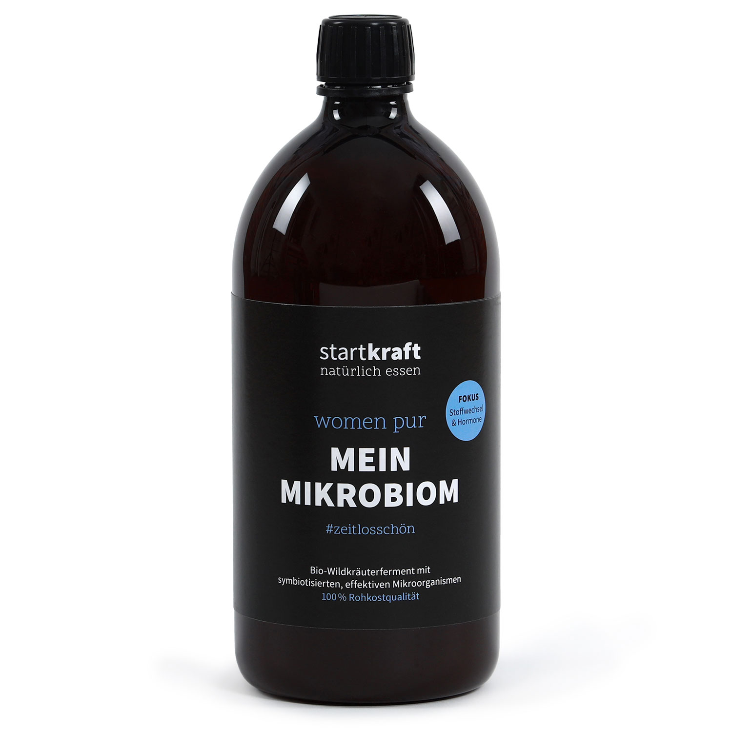 Flasche Startkraft Mein Mikrobiom, ein Bio-Wildkräuterferment für Stoffwechsel und Hormone