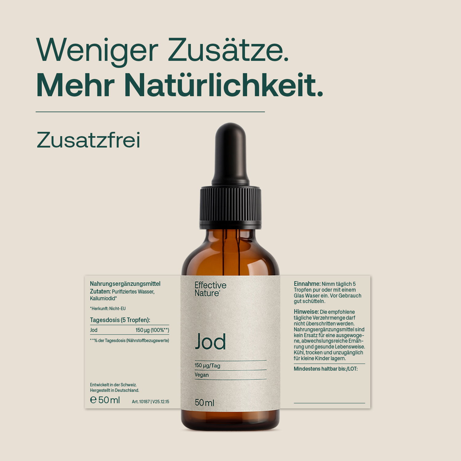 Etikett: Vorder- und Rückseite Jod Tropfen