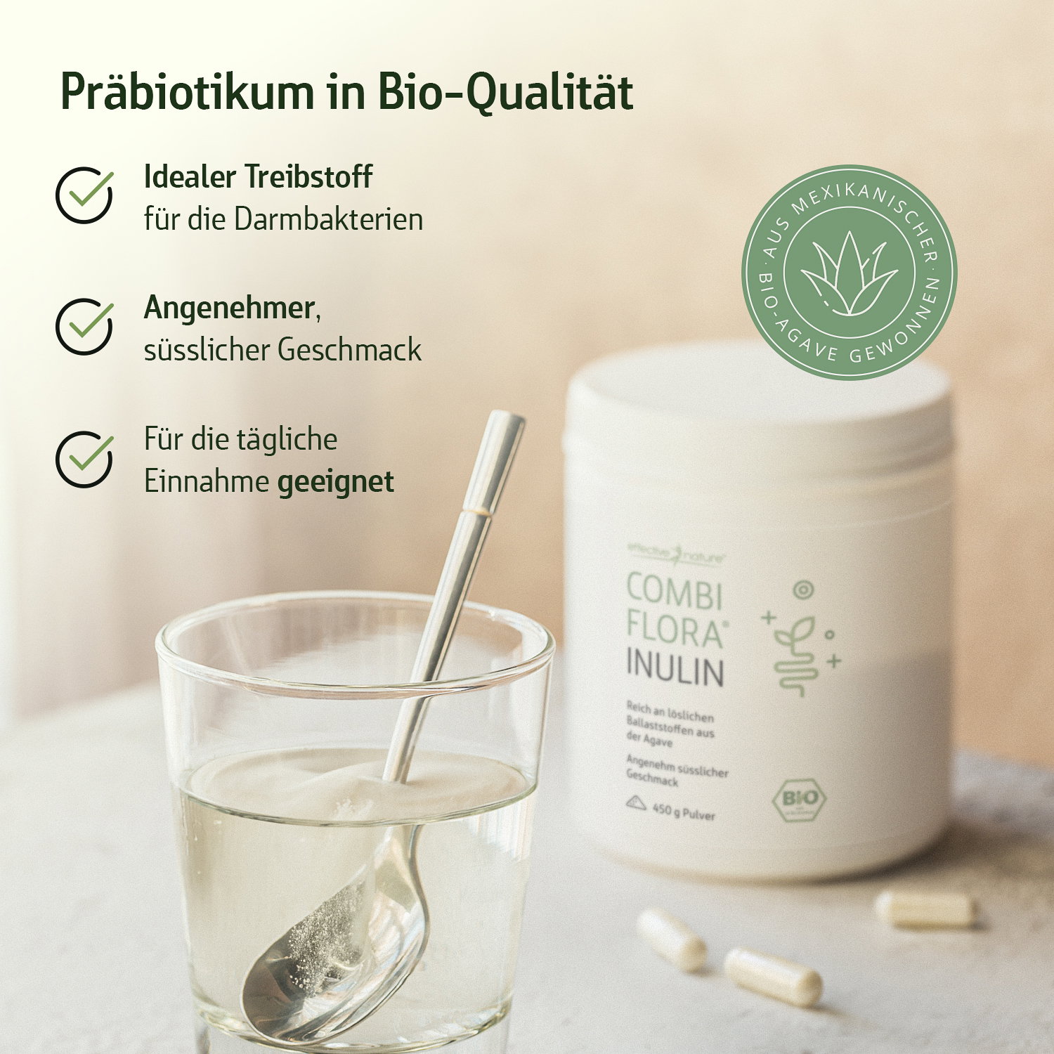 Inulin Kapseln - Combi Flora - Bio - 270 Stk. - 180g