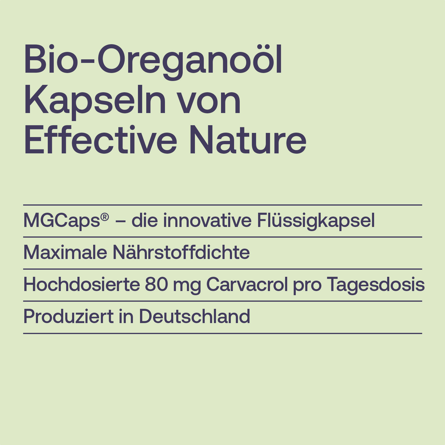 Bio-Oreganoöl Kapseln von Effective Nature mit MGCaps – Hohe Nährstoffdichte, 80 mg Carvacrol, hergestellt in Deutschland