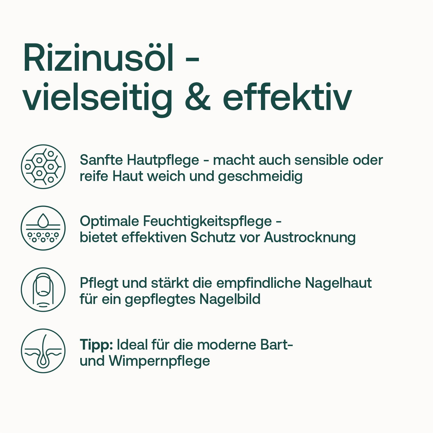 Schaubild zu den Produkteigenschaften von Rizinusöl