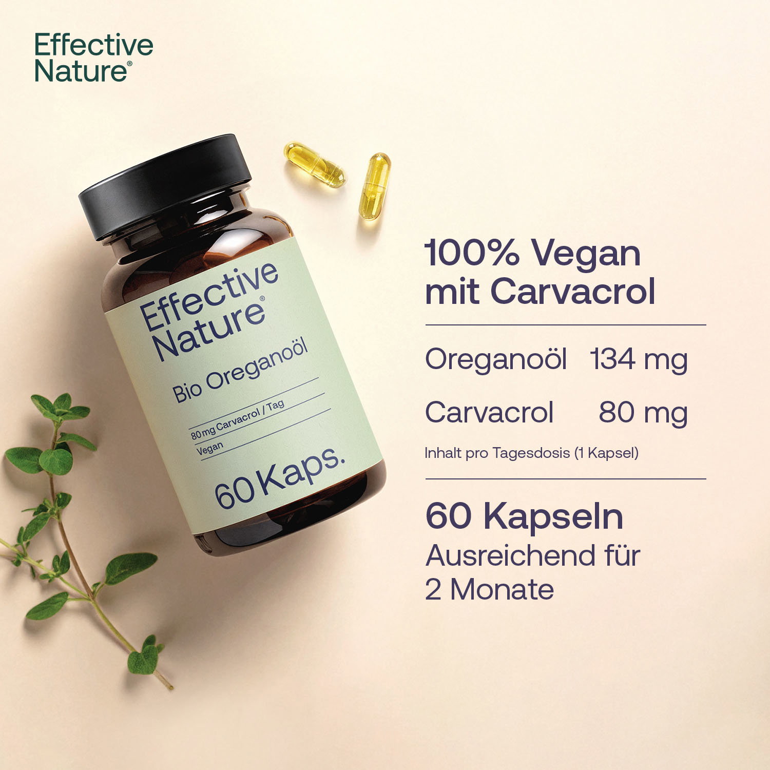 Oregano-Öl in veganen Kapseln - 80 mg Carvacrol | myFairtrade