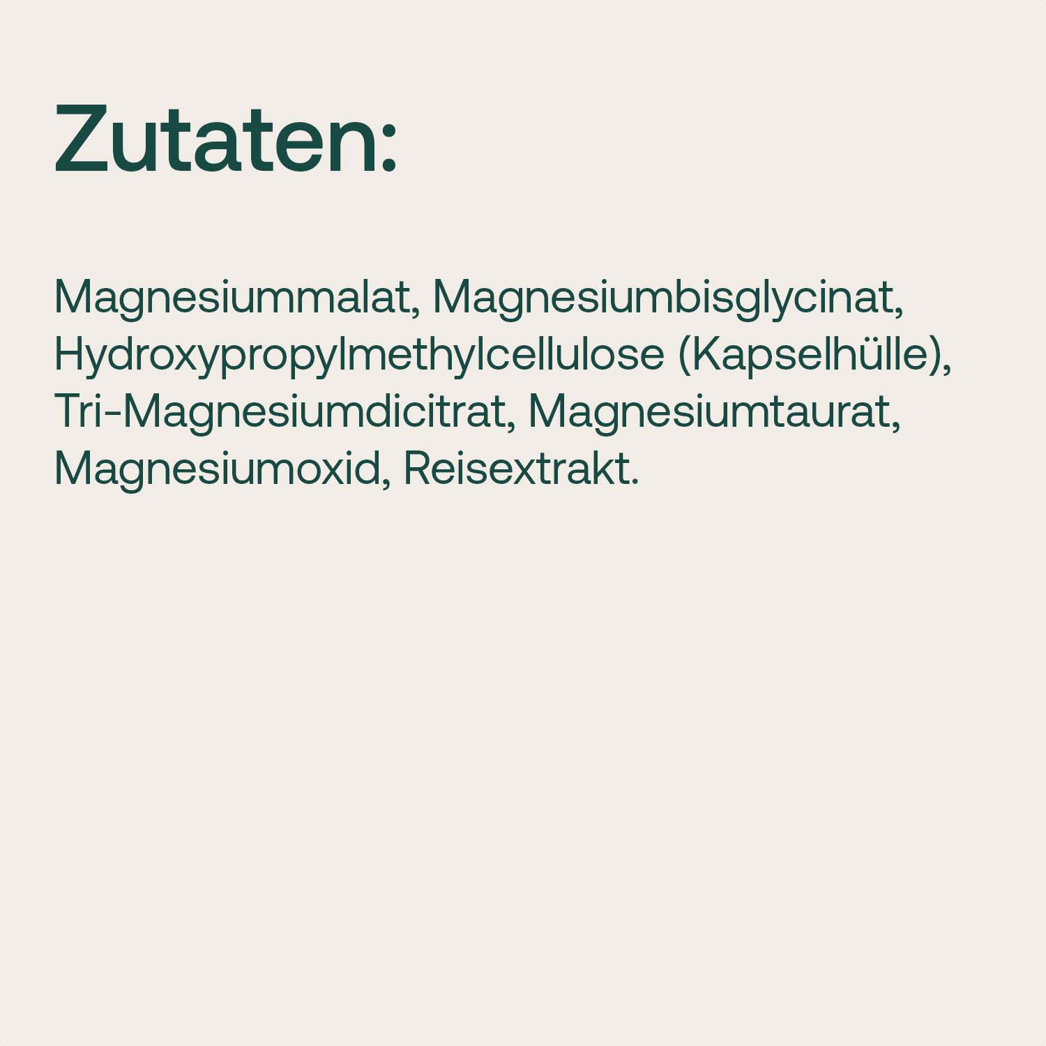 Zutatenliste Magnesiumkomplex von Effective Nature