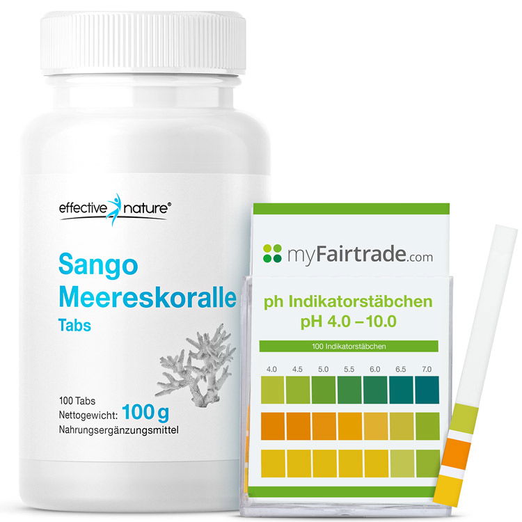 Sango-Meereskoralle Tabs & pH-Teststreifen