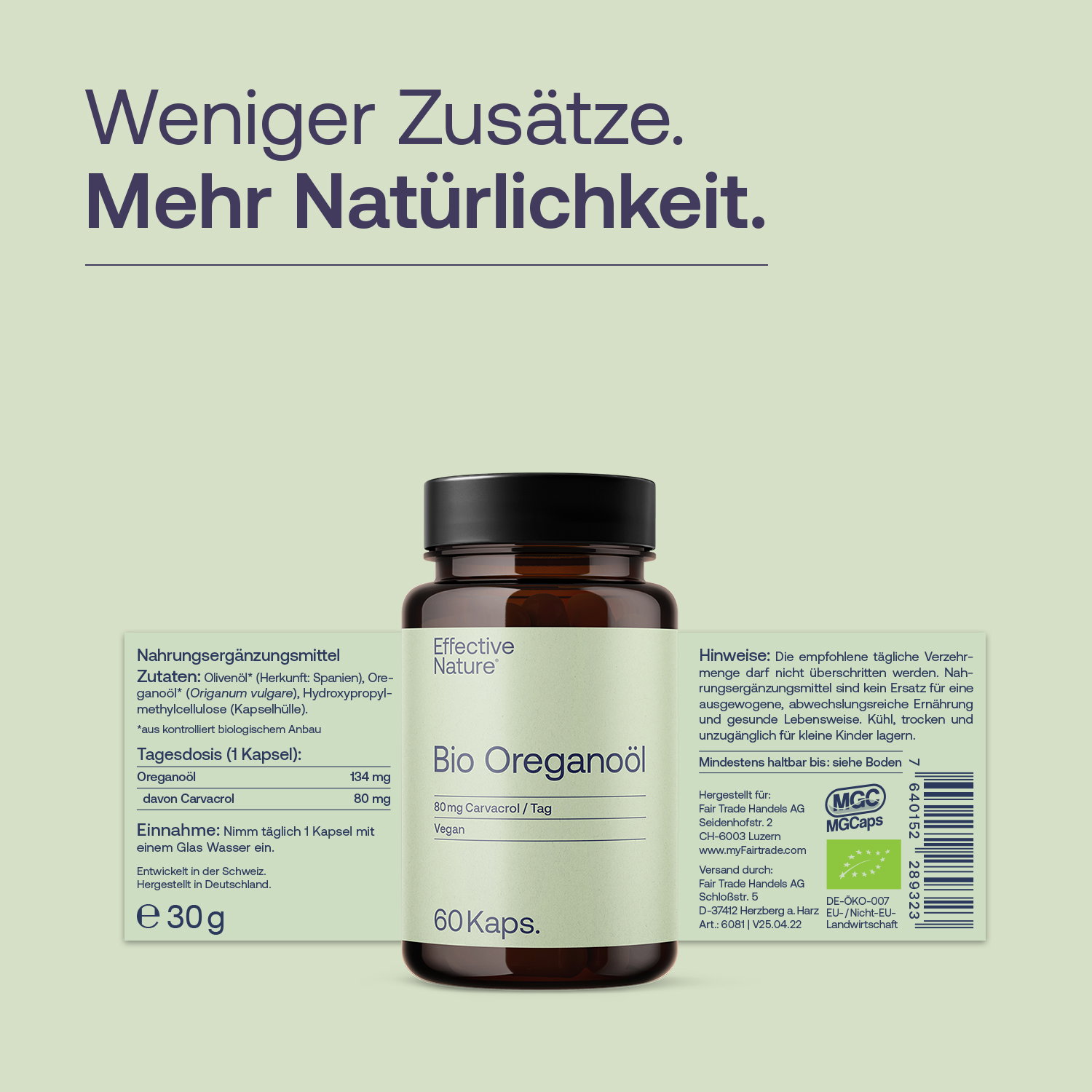 Oregano-Öl Kapseln - Bio - 60 Stk. - 30g