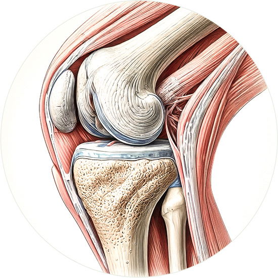 Schematische Darstellung der Beinmuskulatur