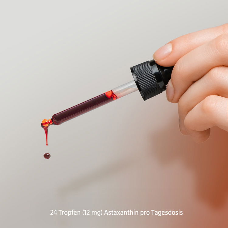 24 Tropfen Astaxanthin pro Tagesdosis