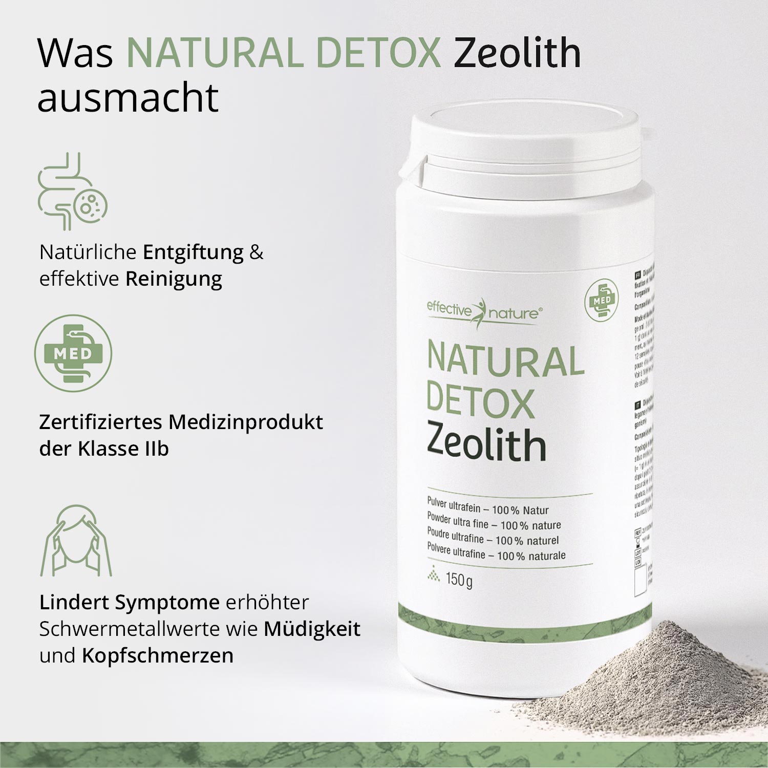 Zeolith Natural Detox Pulver - 150g