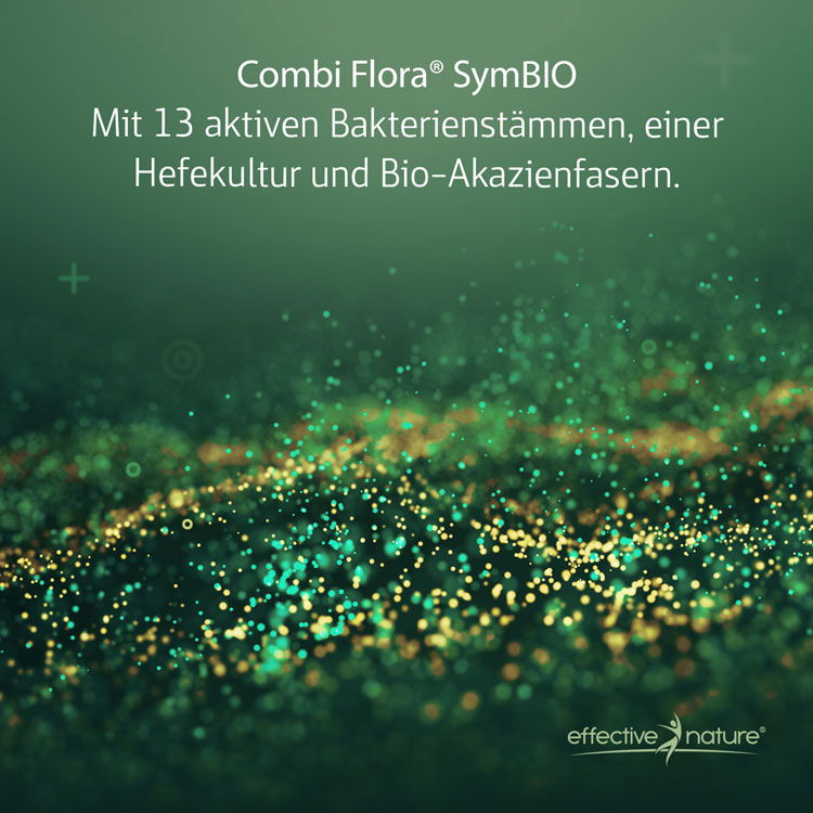 Combi Flora SymBIO: mit 13 aktiven Bakterienstämmen, einer Hefekultur und Bio-Akazienfasern