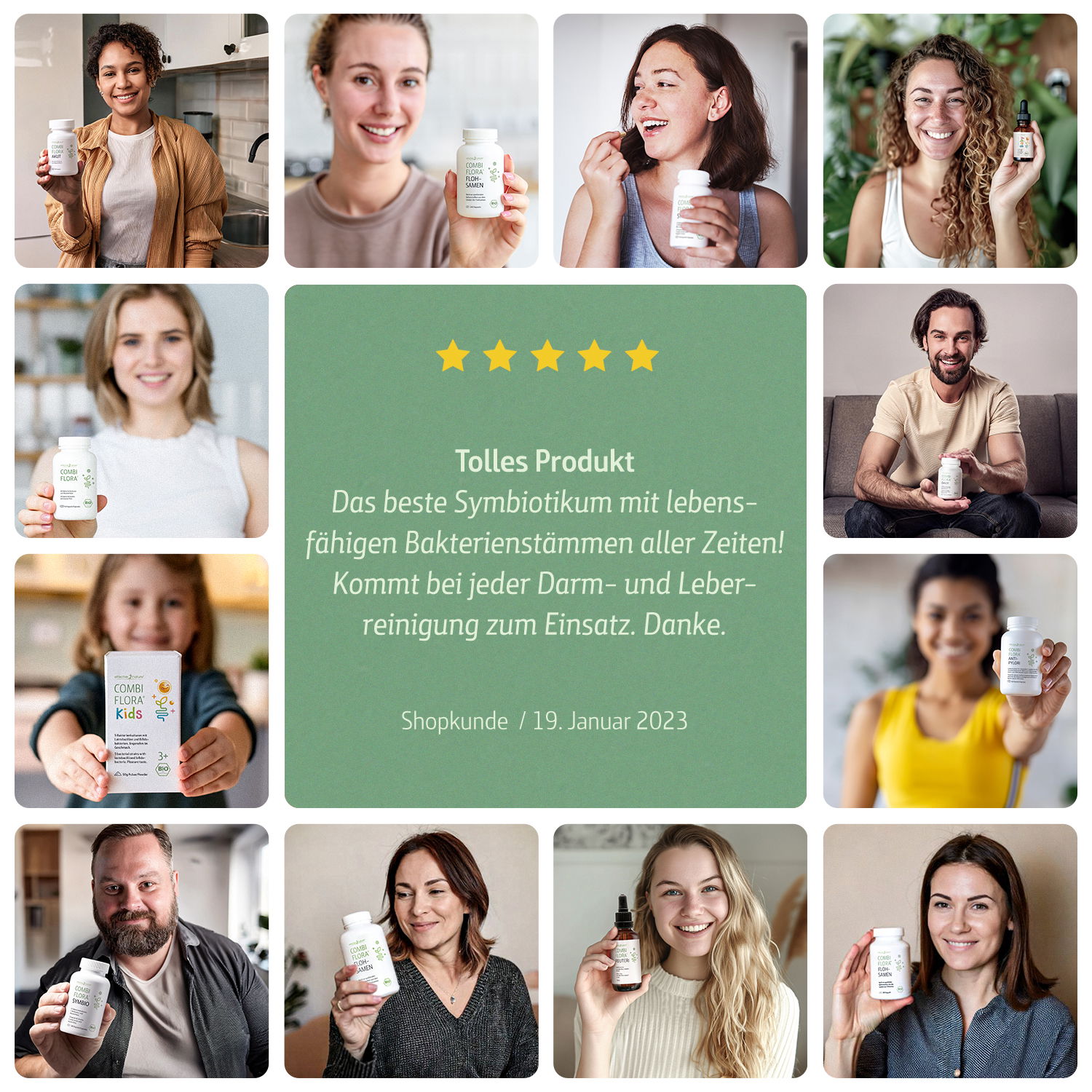 Zufriedene Kunden bewerten das Produkte mit 5 Sternen