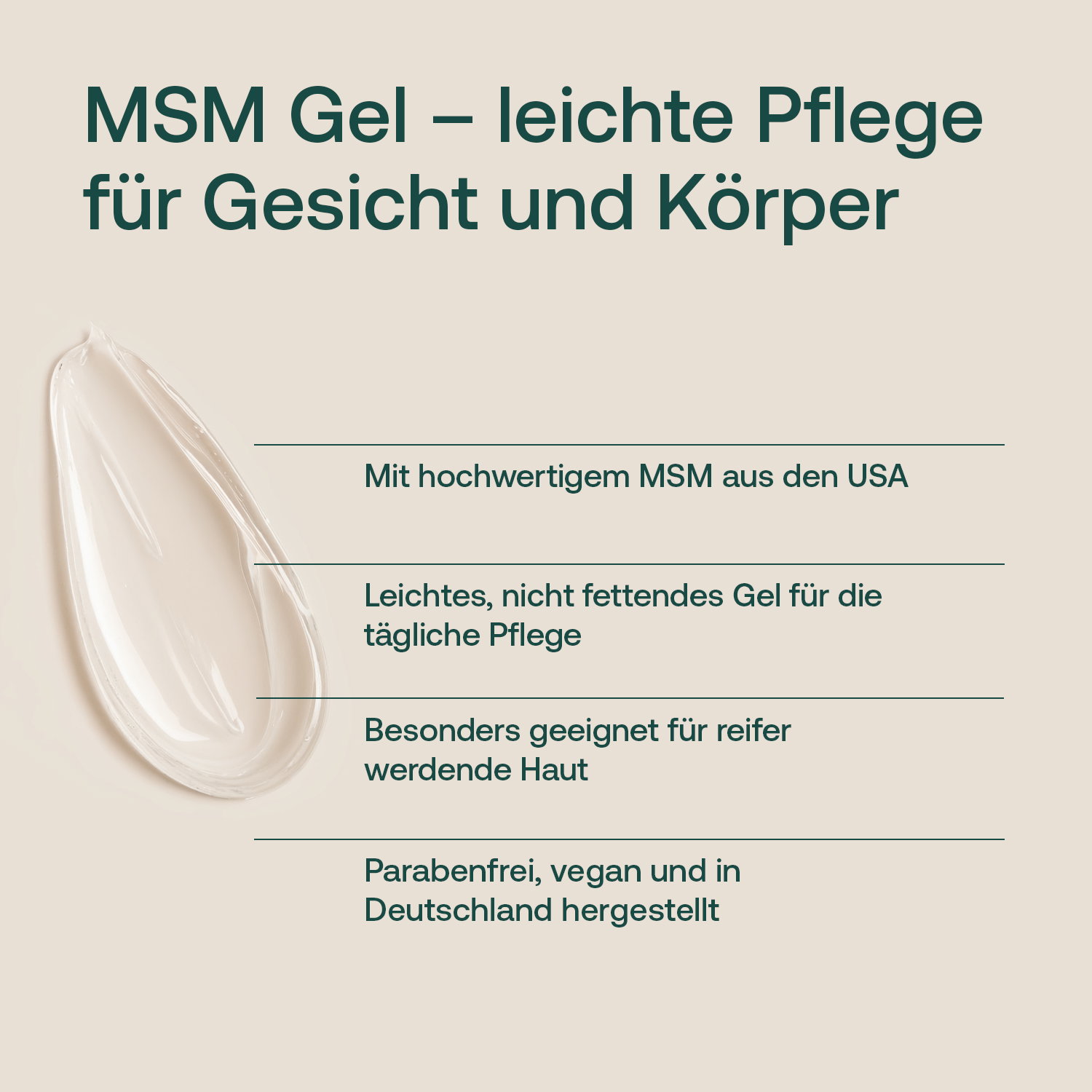 MSM natürlicher Schwefel Gesichts- und Körpergel - 200ml