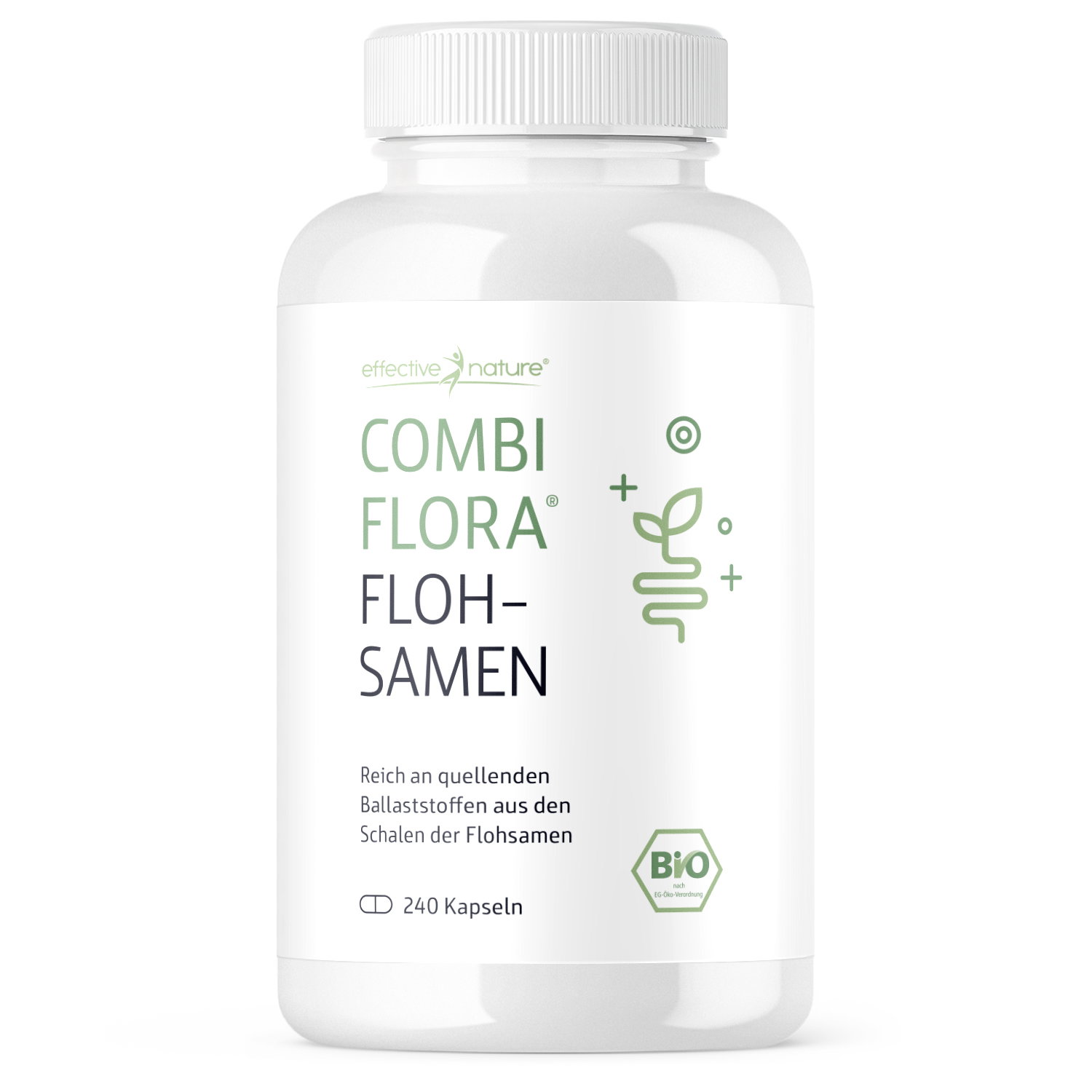 Flohsamenschalen Kapseln Combi Flora - Bio - 240 Stk. - 132g