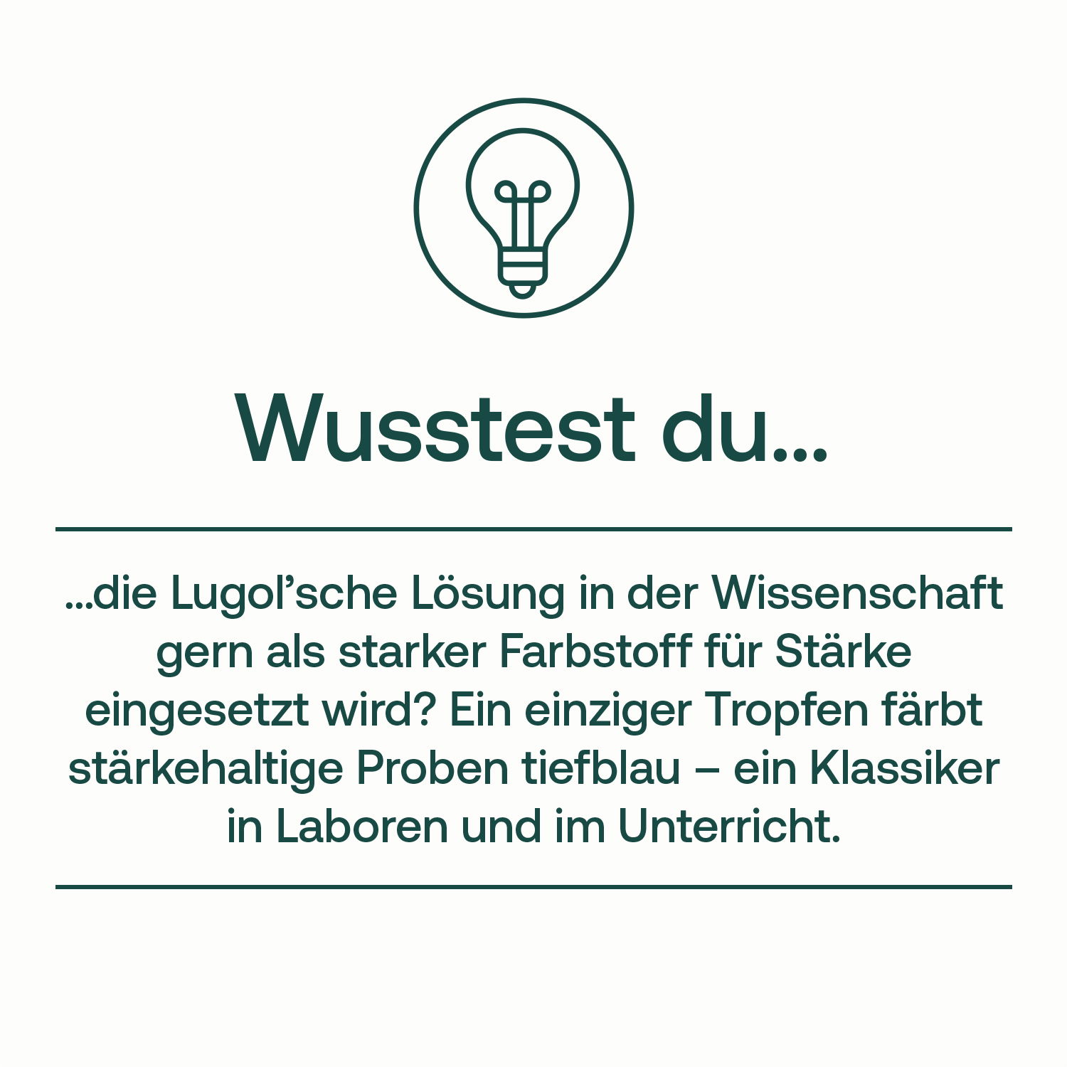 Wissenswerter Fakt zur Lugolschen Lösung von Effective Nature