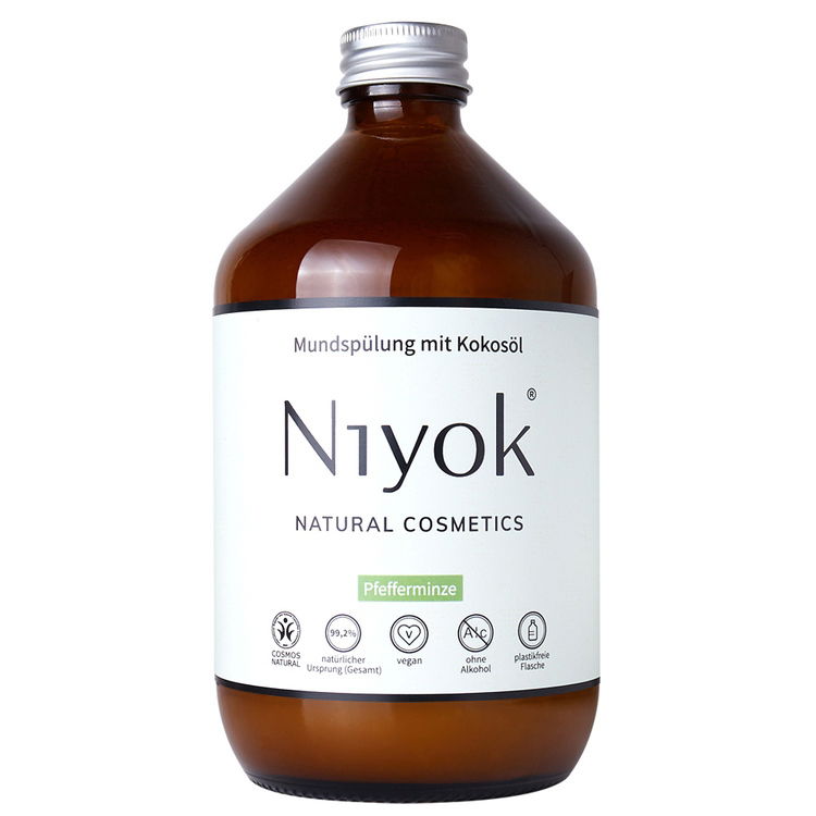 6292_Produktbild Mundspülung Pfefferminze - Niyok - 500ml
