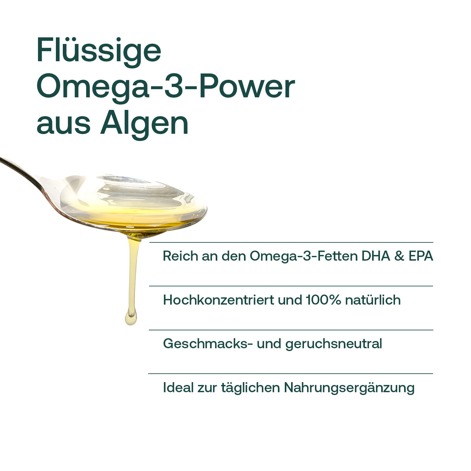 Flüssige Omega-3-Power aus Algen: reich an DHA & EPA