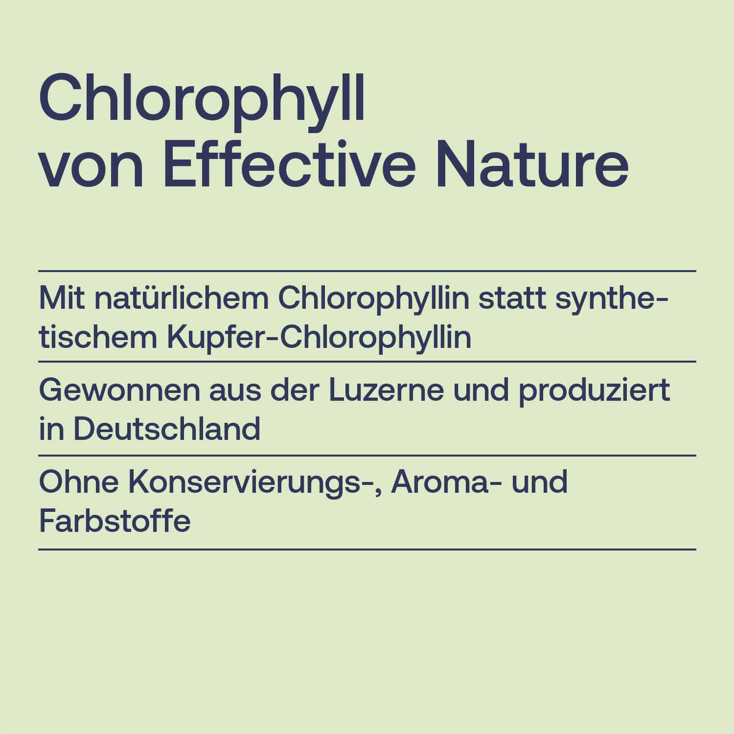USPs des Chlorophylls von Effective Nature
