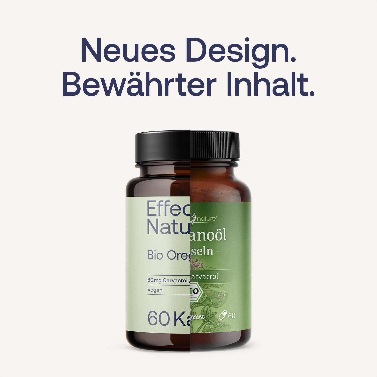 Produktbild von Natur-Oreganoöl mit neuem Design und bewährtem Inhalt, 60 Kapseln