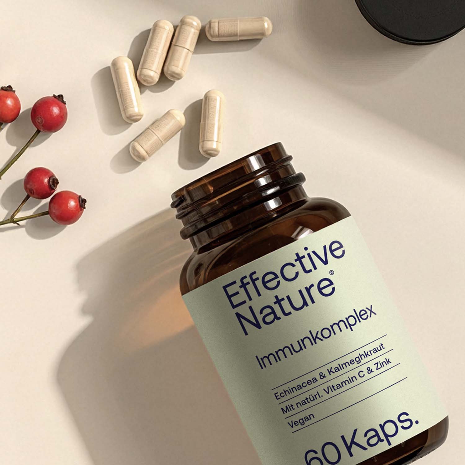 Effective Nature Immunkomplex - Echinacea & Kalmeghkraut, 60 vegane Kapseln zur Unterstützung des Immunsystems