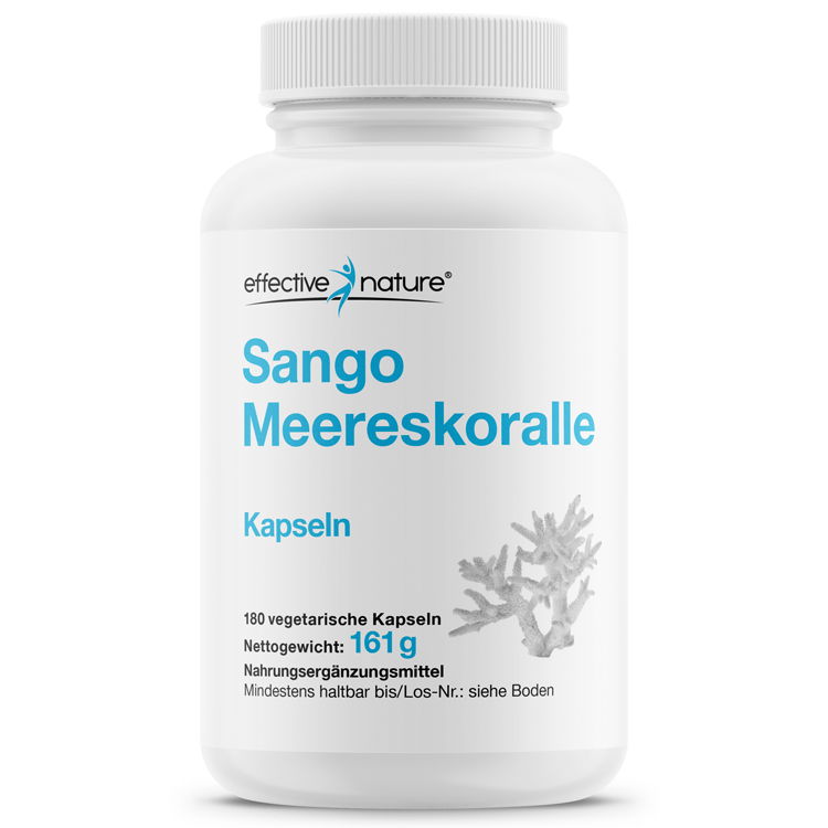 weiße Dose mit Sango Meereskoralle Kapseln von Effective Nature
