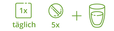 Verzehrempfehlung: Täglich 5 Tabletten. 